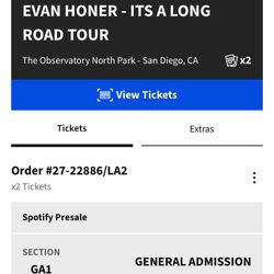 Evan Honer Tickets 
