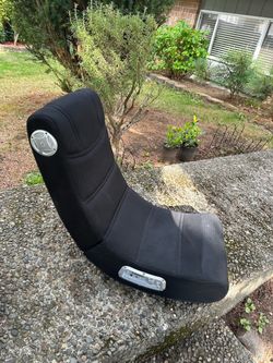 Black Gaming Floor Rocker Chair with Speakers