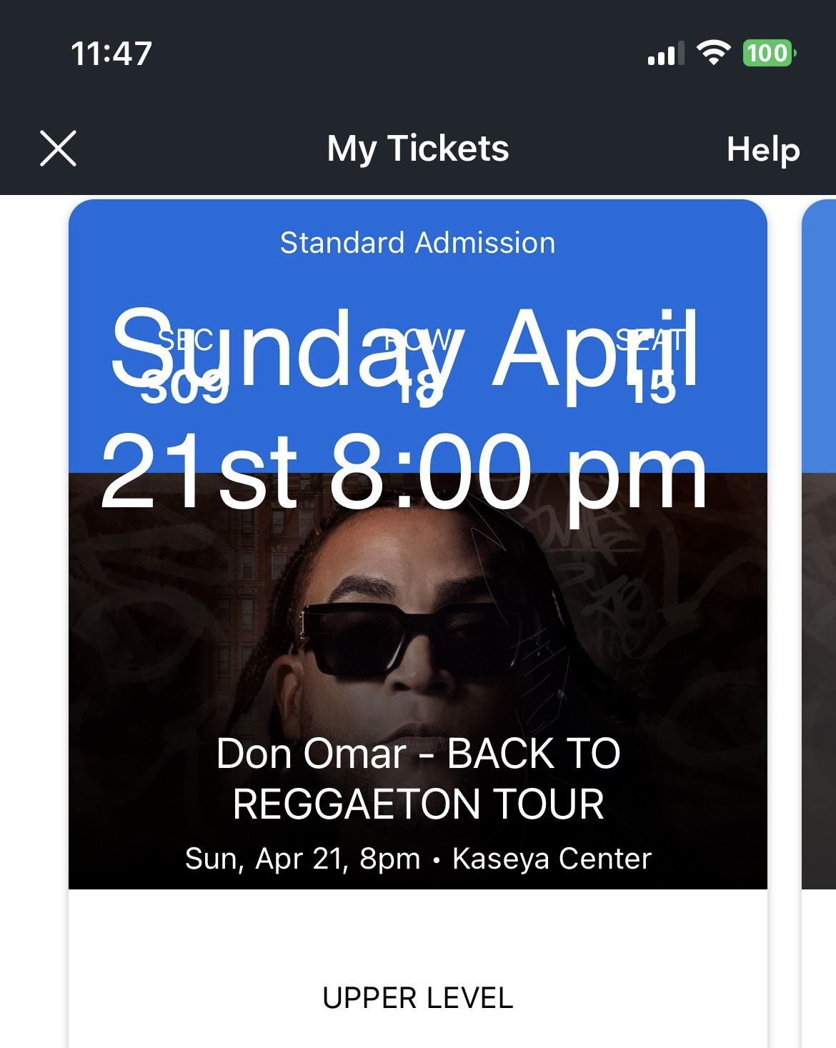 TWO Don Omar Concert Tickets Miami (TOGETHER)