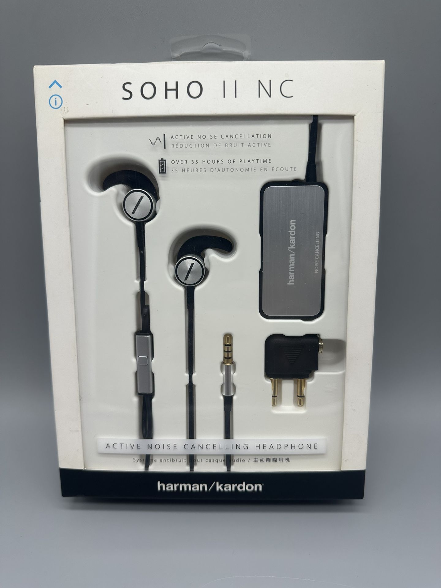 Harman Kardon SOHO II NC Active Noise Canceling Earbud Headphones 35hrs Playtime