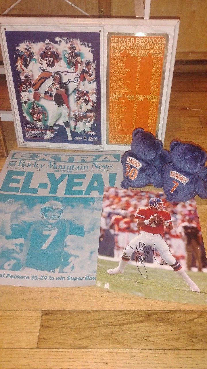 John Elway Bronco Memorabilia Vintage Beanie Baby Collection