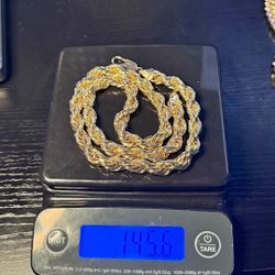 14k 10mm Gold Rope Chain