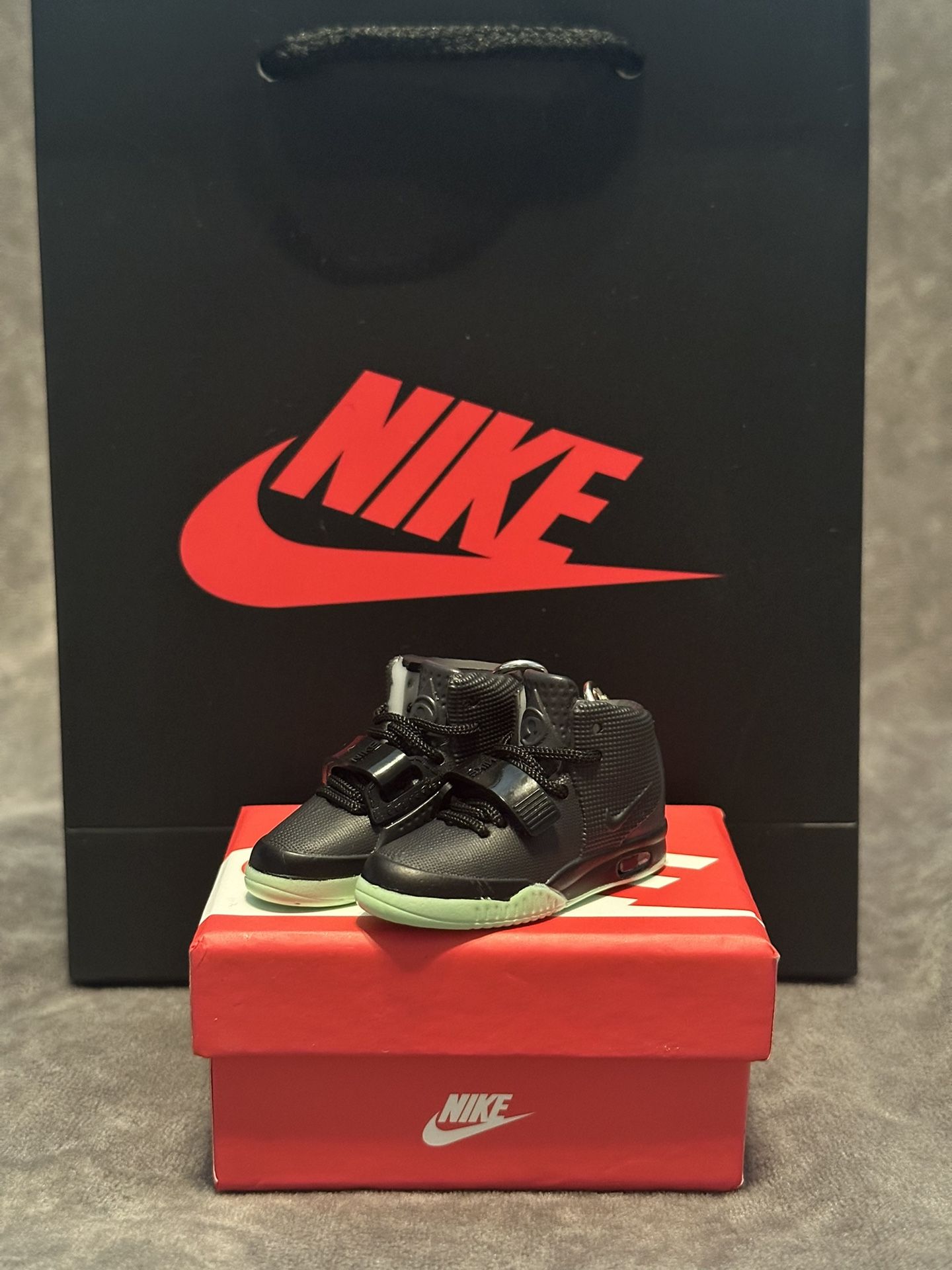 Nike Yeezy 2 Solar Red Mini 3D Novelty Keychains Pair with box and bag! Perfect Gifts!