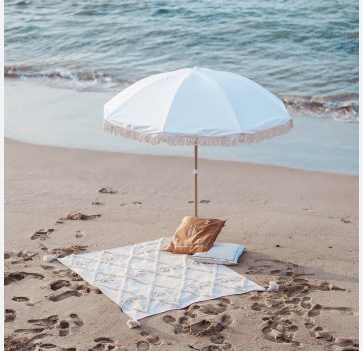 Land & Sand Beach Umbrella – Elegant Fringe Design