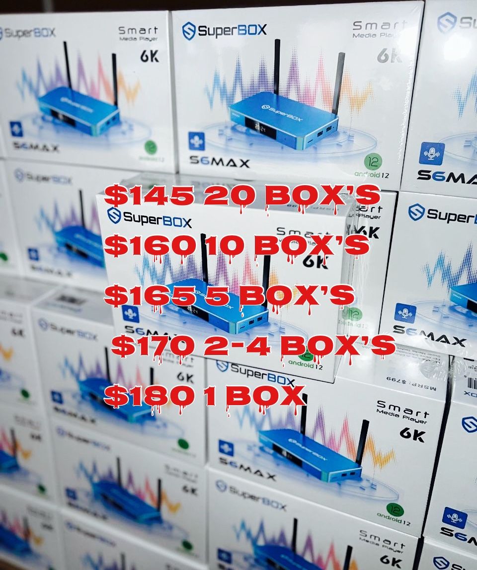 Super Box S6 max Brand New Sealed Wholesale Reseller 4K Tv Super Box ultra