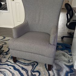 Grey Wingback Chair $40