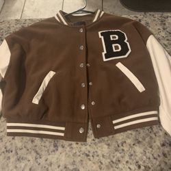 Brown “B” varsity jacket 