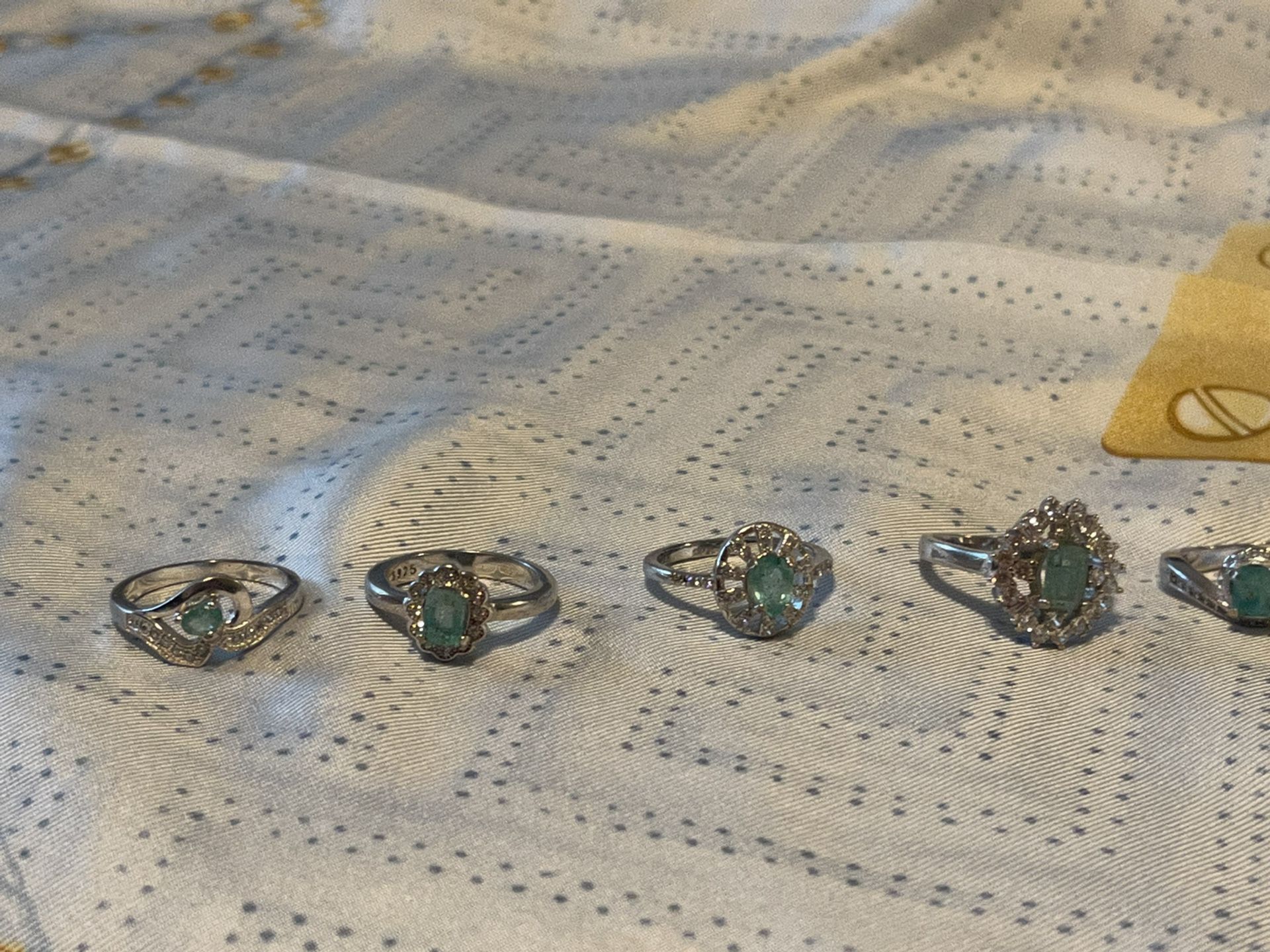 Rough, Cut, & Set In Ring Natural Emeralds