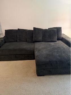 Luxe 108” right side sectional $1000 or best offer color SMOKE