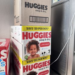 Huggies Snug & Dry diapers, size 7, 96 count per box.