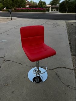 Red Faux Leather Bar Stools