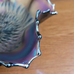 Antique Northwood "Sunflower" Bowl in Amethyst Carnival Glass