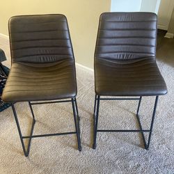 Faux Leather Bar Height Chairs