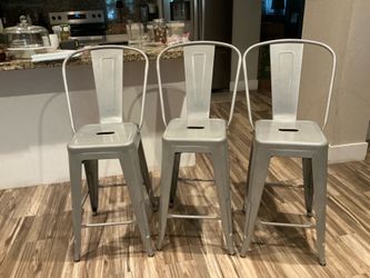 Set of 3 Industrial Style Counter Stools