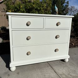 White Pottery Barn Solid Wood Dresser Chest Great Condition Originally $1,500