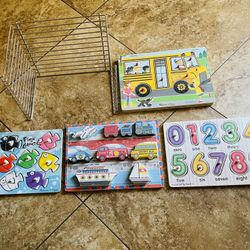 Melissa and Doug Puzzles with Rack