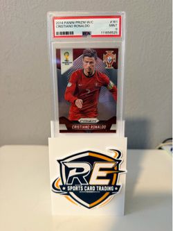 Panini PSA Mint 9 Graded FIFA W/C Card Lot (3) Ronaldo #161 Neymar #25 Figo #31