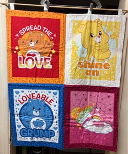 Care Bears handmade fabric wall hanging