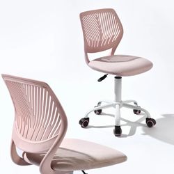 Homy Casa Carnation Morandi Pink Fabric Desk Chair Adjustable Rolling Office Chair