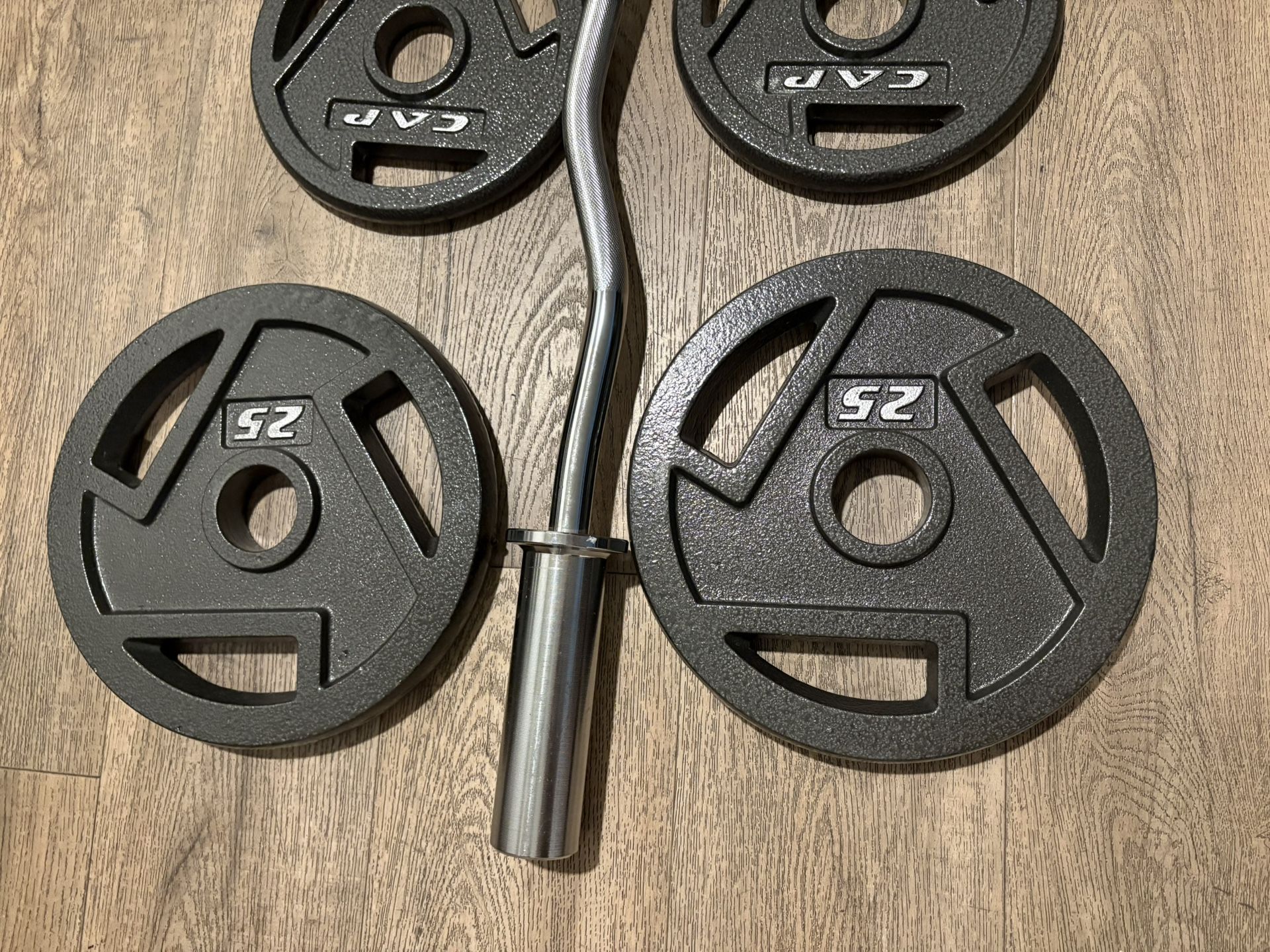 NEW Olympic Steel Curl Bar With Pairs From 5s To 25s [total: 100 lbs)