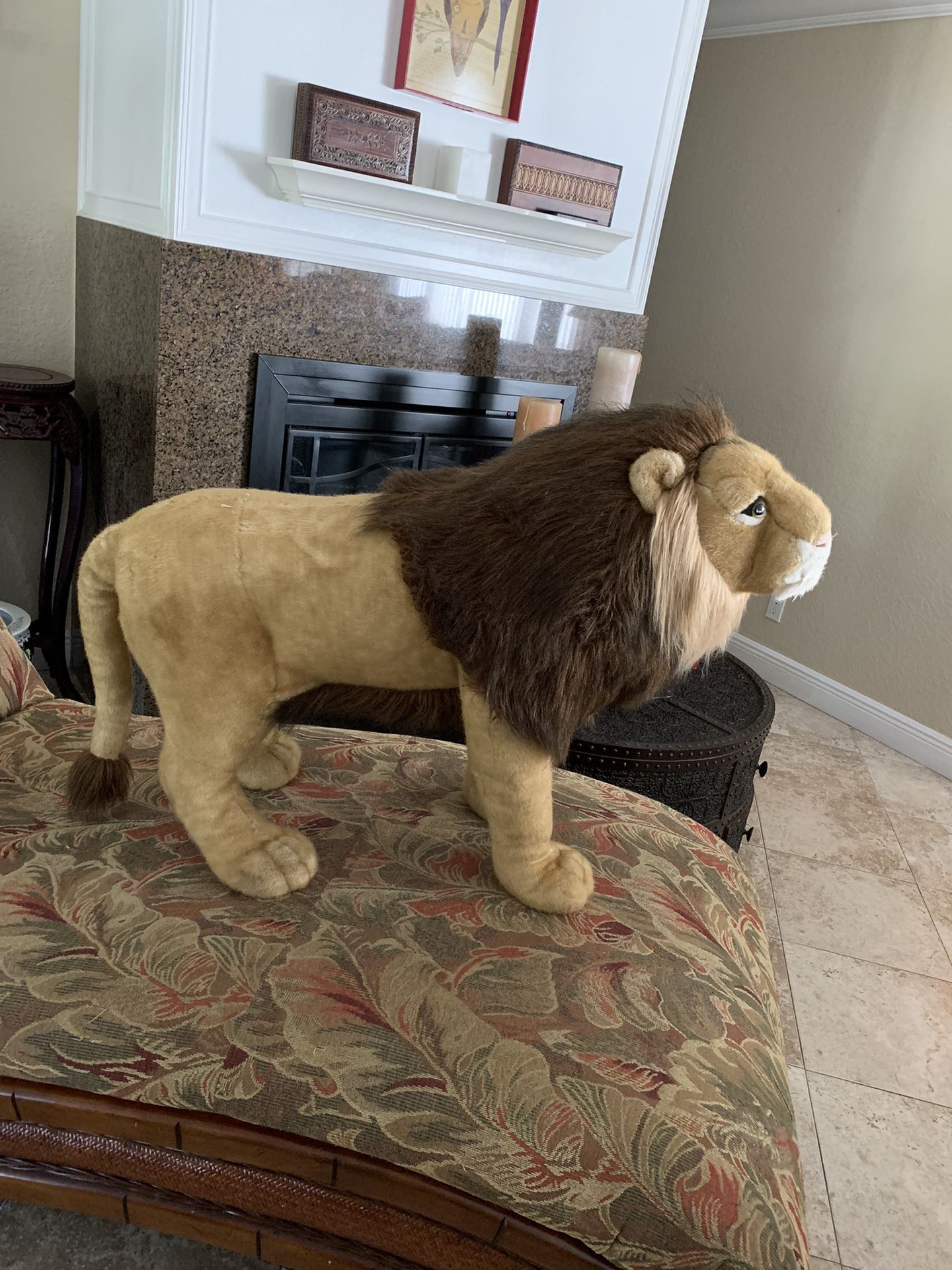 Giant 35" Long FAO Schwartz Lion Plush Standing Stuffed Animal  