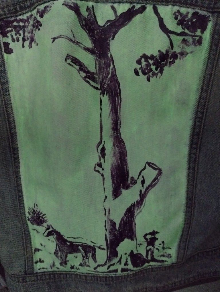 Glow in the Dark Cowboy Silhouette Jean Jacket