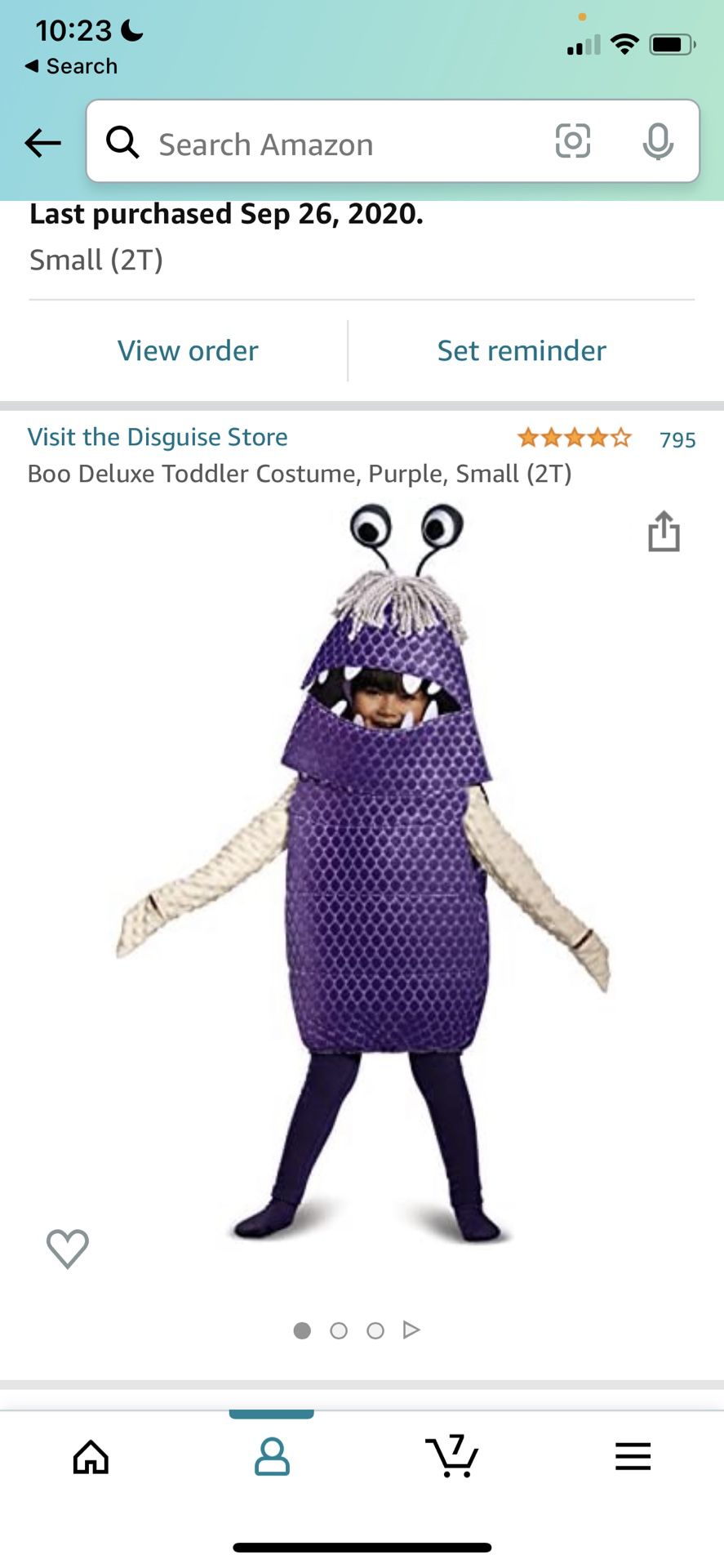 Kid’s Halloween Costume - Boo From Monsters Inc