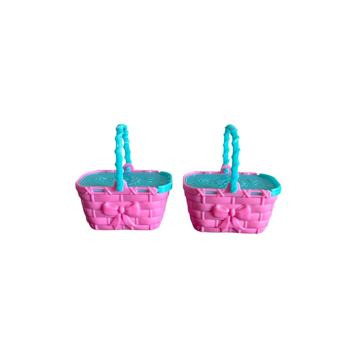 Shopkins Picnic Baskets With Reversible Lids 2 Pack Pink Blue Moose Toys Rare