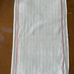White W/ Red Stripe  Kitchen Towel. 100% Cotton