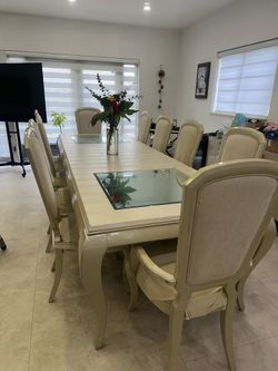 Dining table adjustable +10 chairs