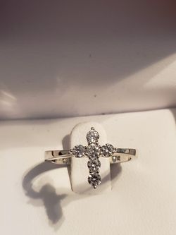 Adorable cross pinky ring
