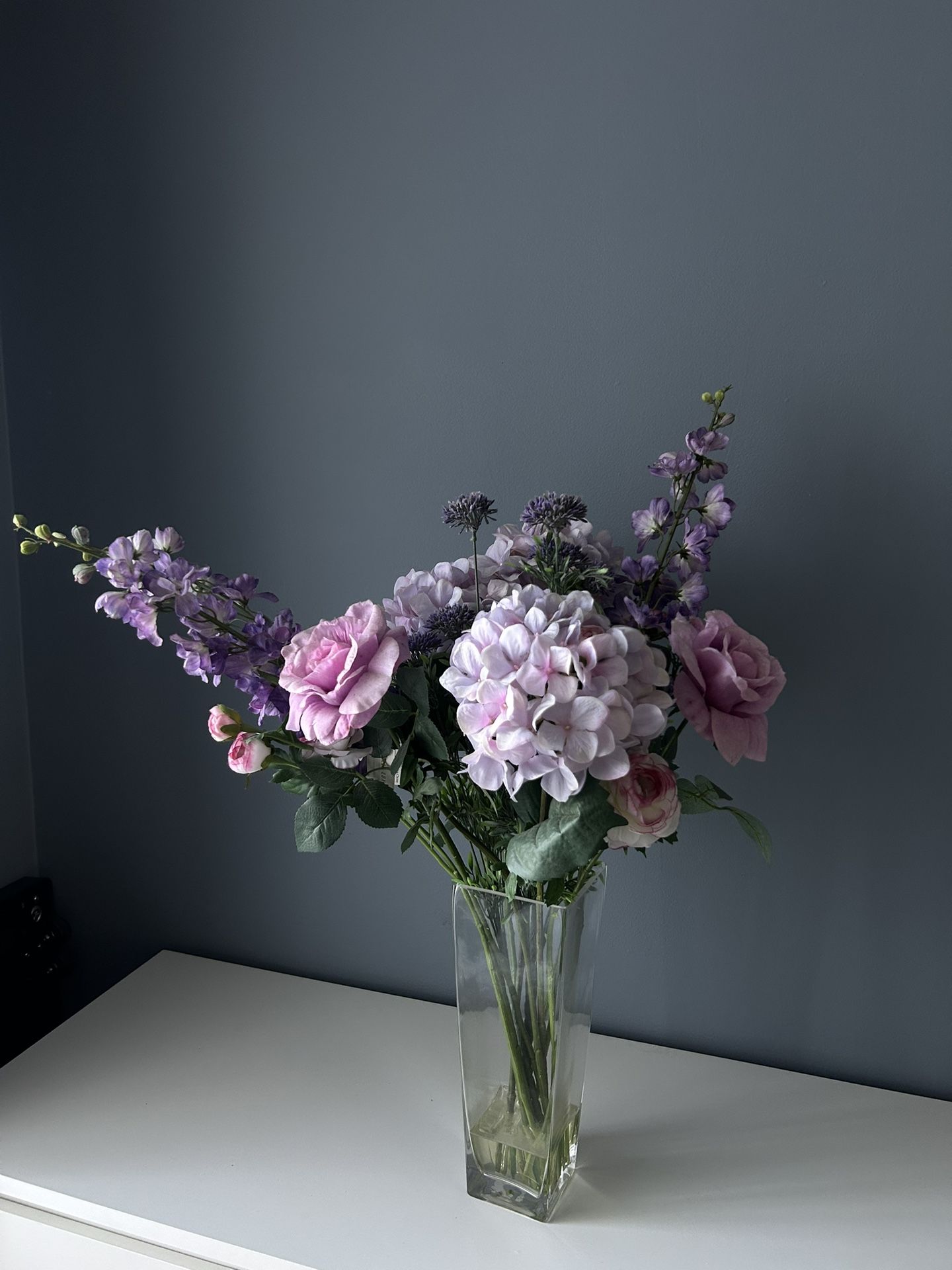 Faux flowers in vase