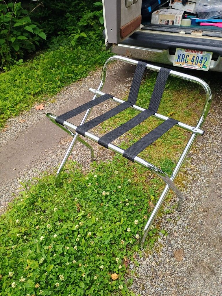 Central Specialties LTD Metal High Back Luggage Rack with Strap