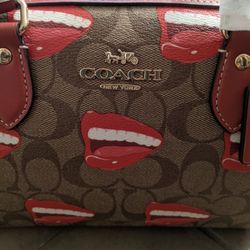 Brand New With Tags Coach Rowan Satchel Bag "Coach Tom X Wesselmann"