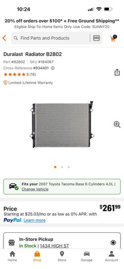 Radiator for Toyota Tacoma