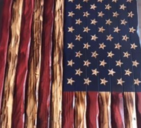Handmade Wood American flag