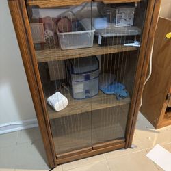 Wood Cabinet Shelf  With Glass