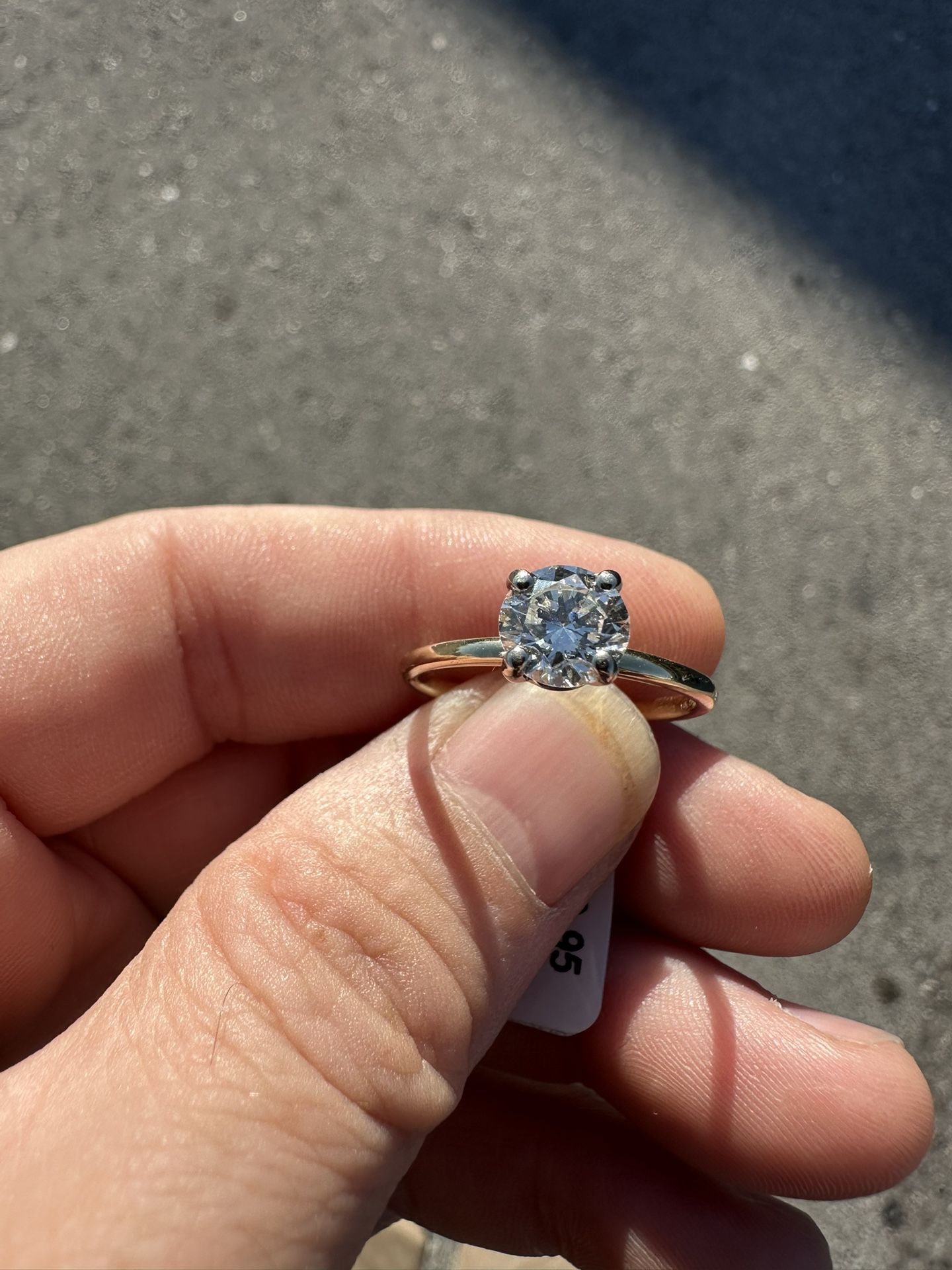 14K Gabriel & Co Solitaire Diamond Ring Size 9.5 