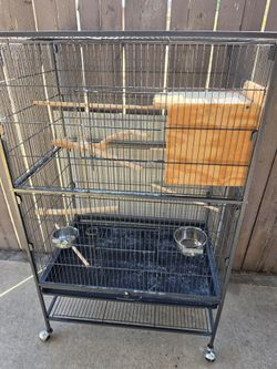 Large Bird Cage with Stand on Wheels