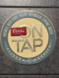 Vintage Coors On Tap Plastic Sign