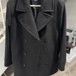 Express Men’s Black Peacoat (size Large Tall)