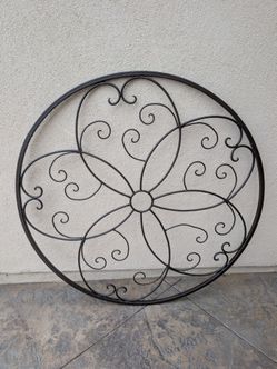 Large Round Brown Metal Scroll Wall Decor 48 Inches