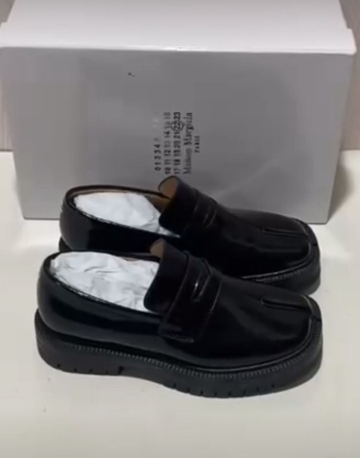 Black Leather Maison Margiela Loafers