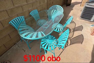 Patio set. ($1100 obo). MCM. Mid Century Modern. Table and chairs.