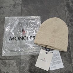 Beige Logo Beige Moncler Beanie