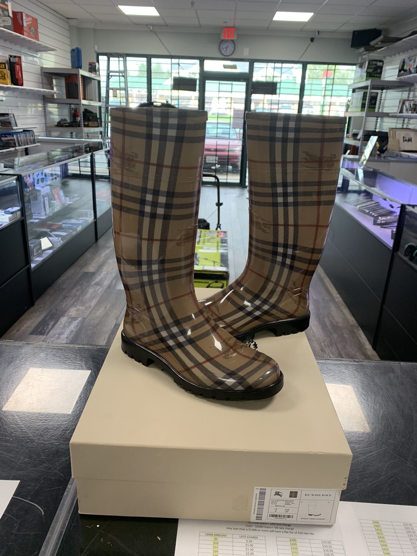 Burberry rain boots