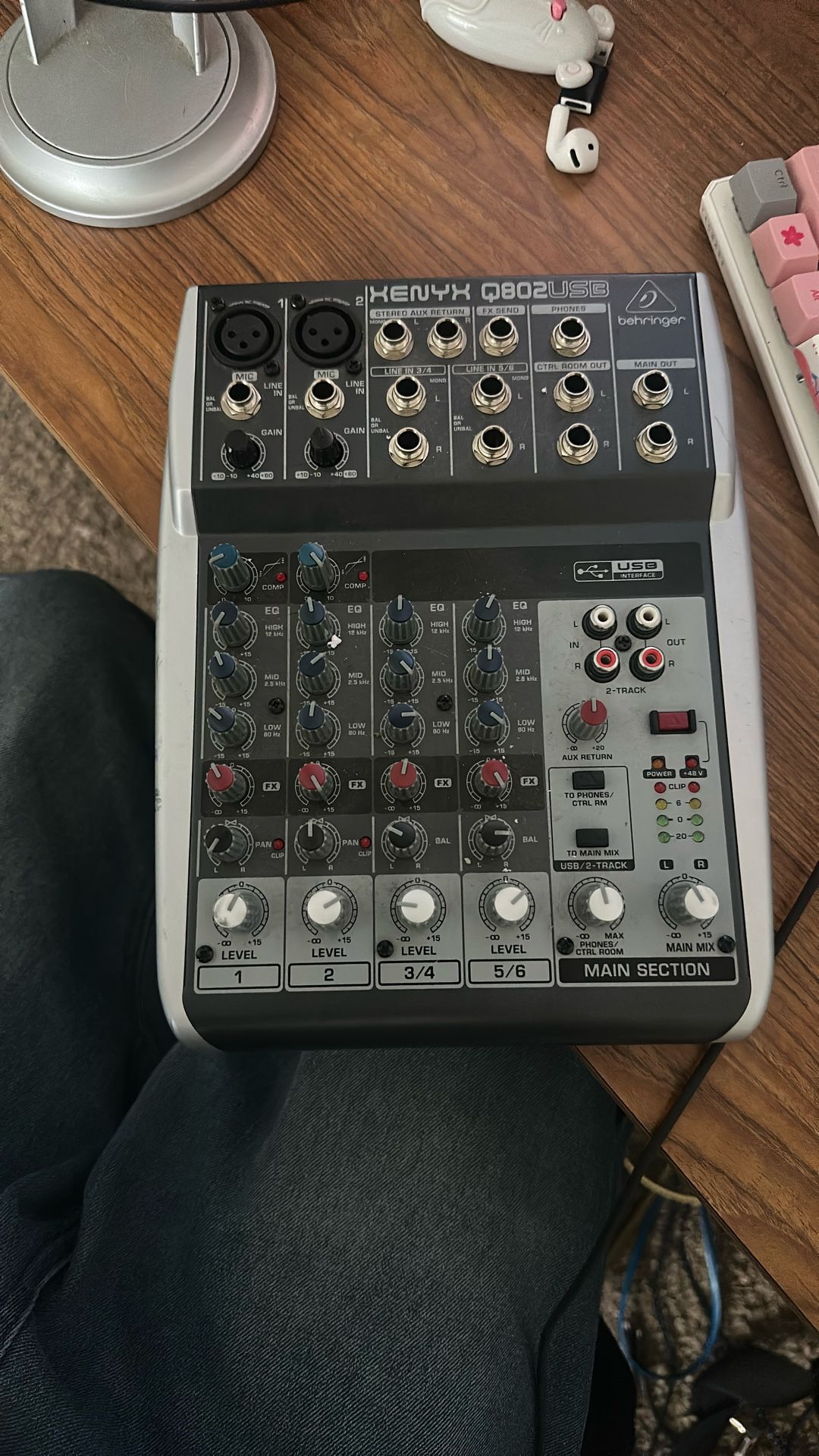 xenyx q802usb audio mixer w/ power cable