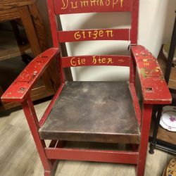 Antique L&JG Stickley Rocker, Hand Painted Timeout Rocking Chair