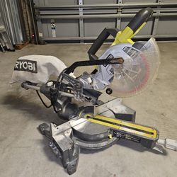 Ryobi 10 Amp Corded 7-1/4 in. Compound Sliding Miter Saw Corded W/ Blade Finishing Carpentry