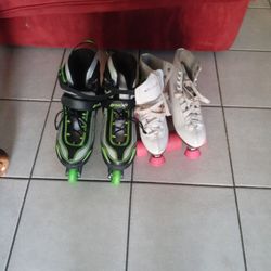 Male Rollerblades And Female Roller skates